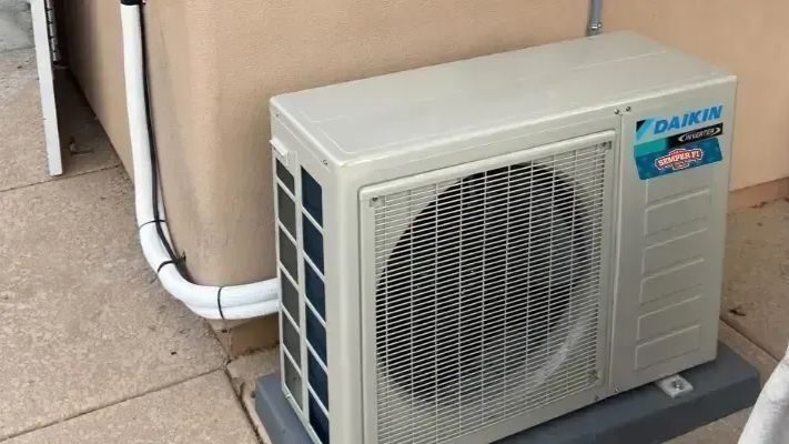 Ductless mini split installation.