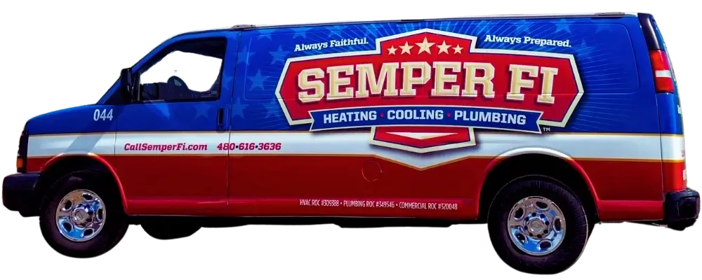 Semper Fi Heating Cooling Plumbing Truck