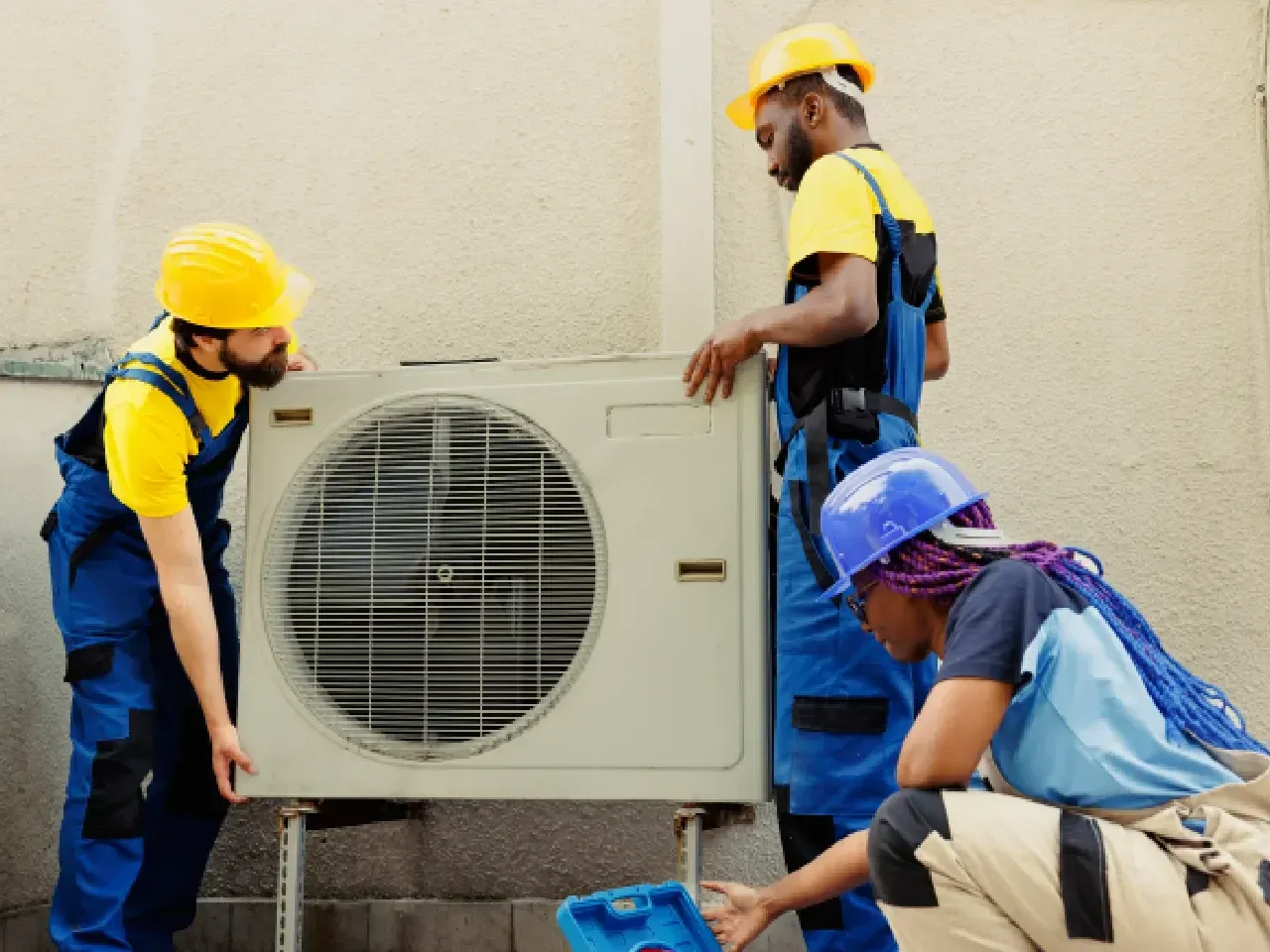 Technicians Repairing AC