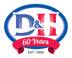 D&H Air Conditioning & Heating Co. 60th anniversary company logo.