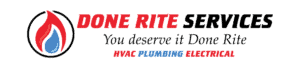 Done Rite Services HVAC, plumbing, and electrical company logo.