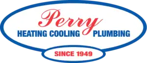 Perry Heating, Cooling, and Plumbing company logo.