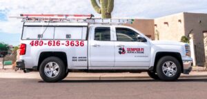 Semper Fi Heating and Cooling HVAC Service truck